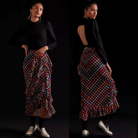 NWT Farm Rio Ruffled Maxi Skirt - Small